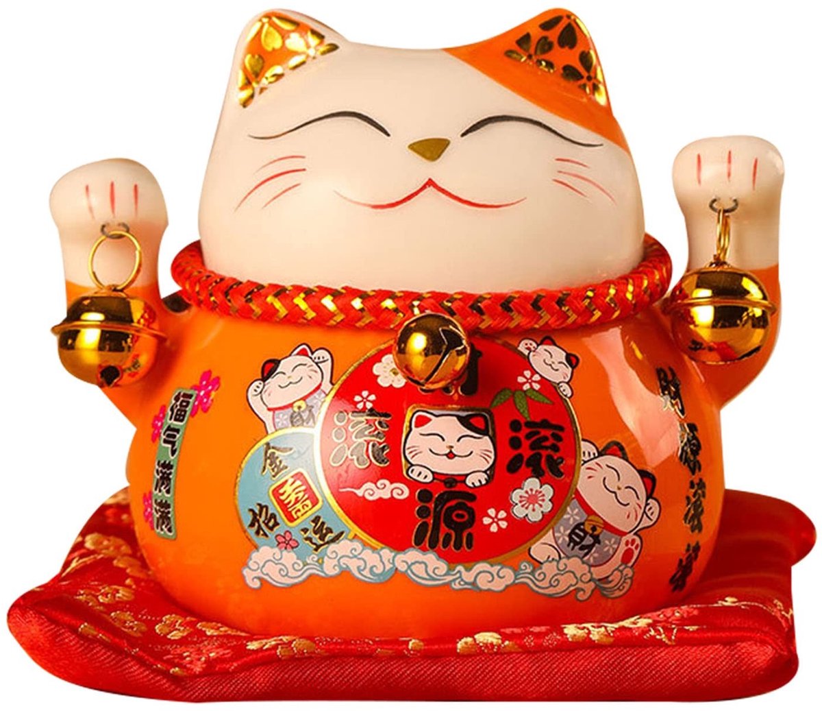 Dailygoods- Lucky Cat Zwaaien - Keramisch Beeldje - 11,43 cm - Gelukspoppetjes - Zakelijke Opening - Hoogwaardige Materialen - Gelukskat