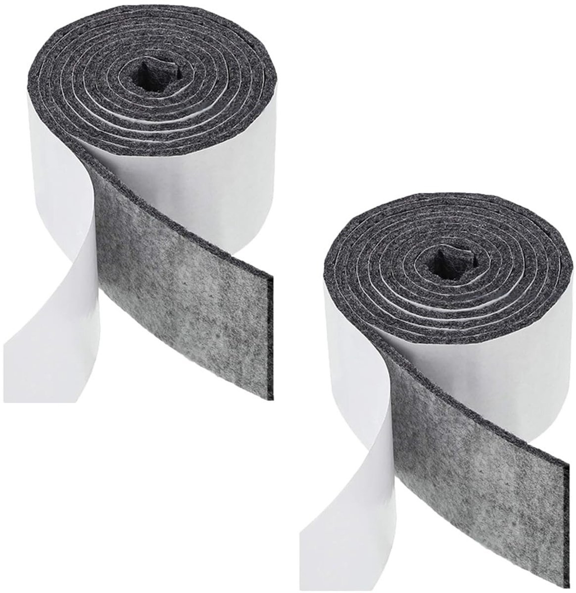Dailygoods- Viltdoppen Set van 2 - Zelfklevende Viltrollen - 100 cm x 2 cm - Dikte 4 mm - Ideaal voor Zware Meubels - Vermindert Geluid - Viltplakband