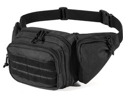 YONO Tactische Heuptas Heren - Tactical Fanny Pack - Outdoor Heuptas - Militaire buideltas - Hiking - Verstelbaar - Zwart