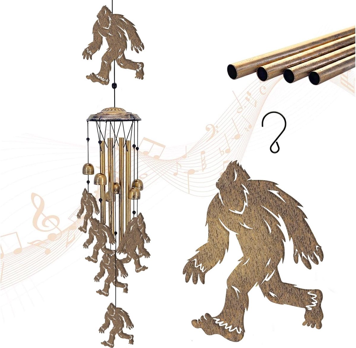 Dailygoods- Windgong Uniek Ontwerp - Tuindecoratie Buiten - Rustgevende Melodische Tonen - Herdenkingswindgong - Cadeau voor Moeder/Oma - Symboliseert Vrede en Zegeningen