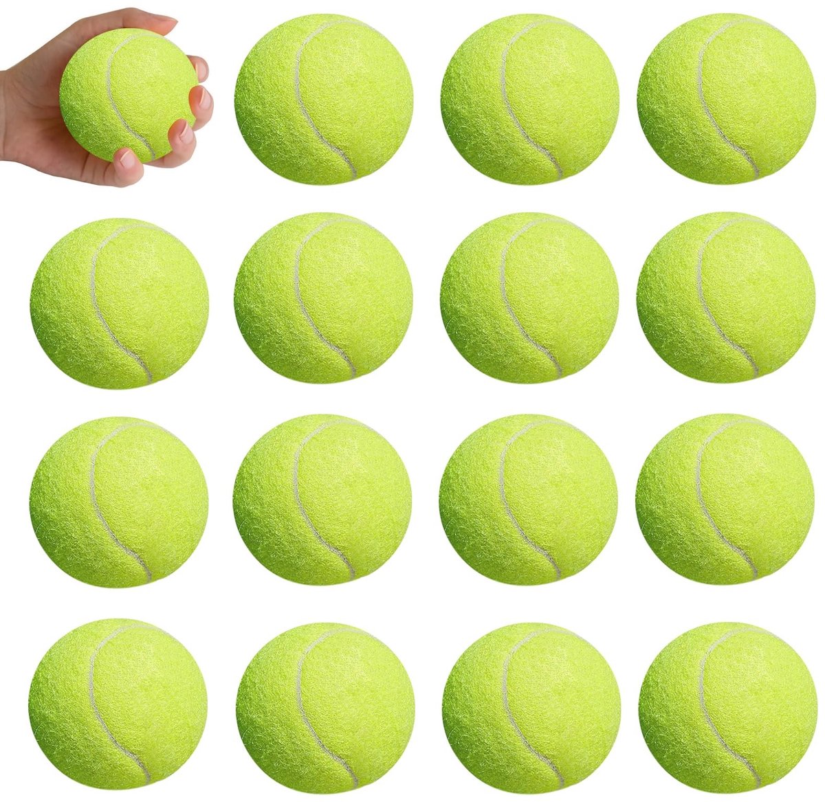 Dailygoods - 15 stuks tennisballen voor vrije tijd: drukvrije tennisbal voor beginners, ballenmachines en speeluitrusting voor honden