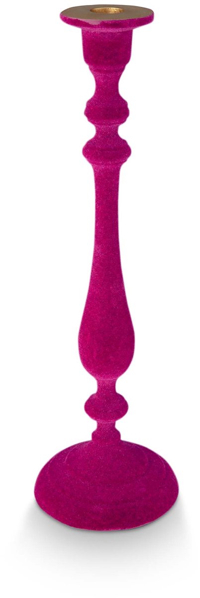 Pip Studio - Pip's Deerest Darling - Kandelaar - Fluweel - Metaal - Roze - 11 x 37 cm