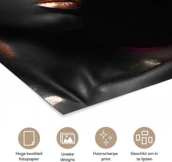 Affiche Femme - Koper - Zwart - 100x100 cm XXL