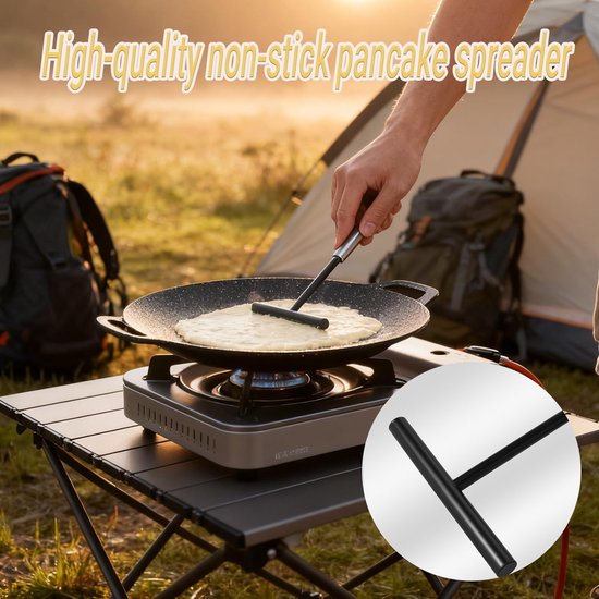 Set van 3 crêpes verdelers, crêpe gereedschap, roestvrij staal 304 en siliconen crêpe keerder deegverdeler, palatschinken accessoires voor thuis, keuken, bakken, koken, bakgereedschap — afbeelding 3