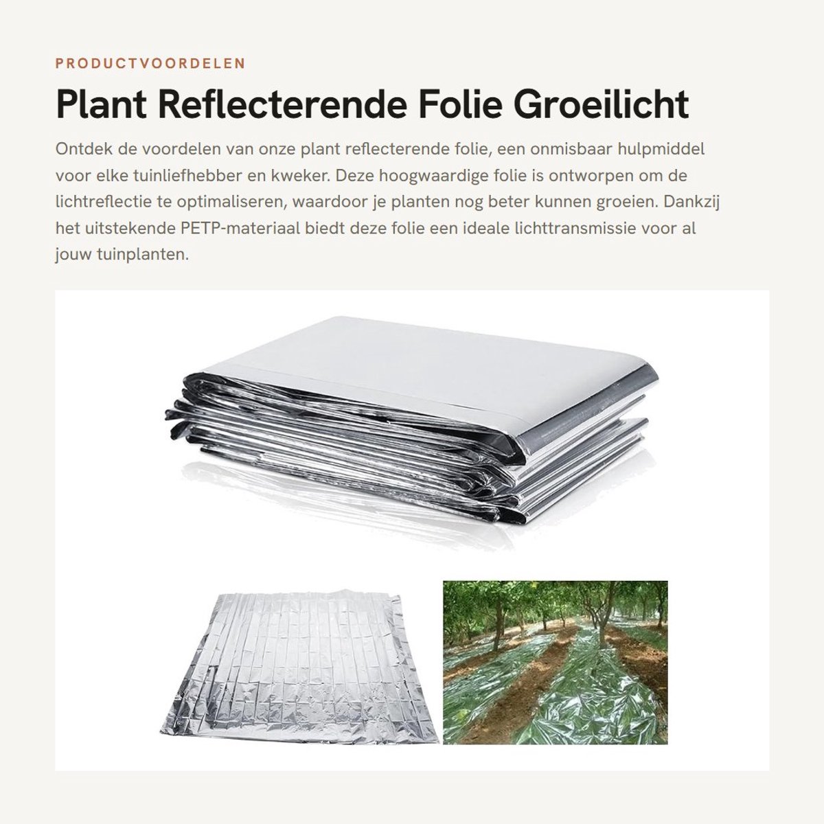 Dailygoods- Reflecterende Folie 210x155cm - PETP-Materiaal - Groeilicht Accessoires - Kweekkas - Tuin - Lichttransmissie - Kweekfolie