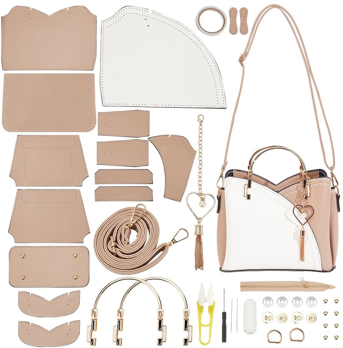 Dailygoods - WADORN DIY Maken PU Lederen Handgemaakte Satchel en Crossbody Tas Kit