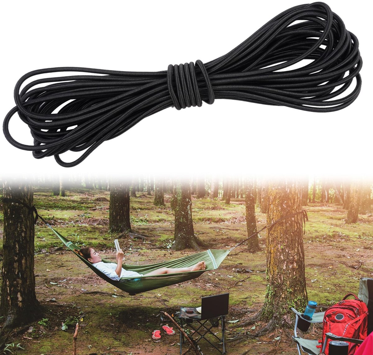 Dailygoods - Rubberen Touw 4mm x 10m - Elastisch Koord voor Diverse Toepassingen