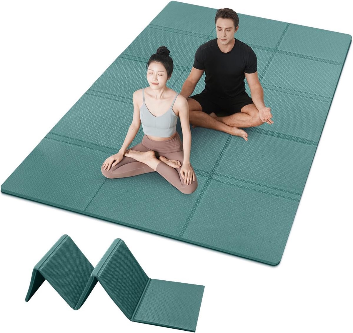 yogamat, XXL, 200 x 130 cm, fitnessmat, antislip, TPE, gymnastiekmat, 5 mm/10 mm dik, sportmat met draagtas, voor thuis, reizen, pilates