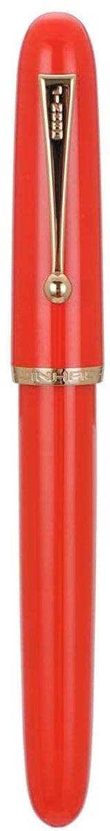 Dailygoods - Jinhao 9016 Vulpen Medium Heartbeat Point, Dadao Serie Rood Acryl met Grote Converter voor Schrijven