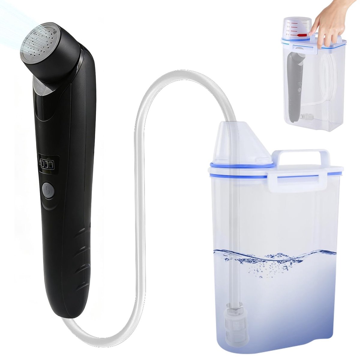 Dailygoods- Draagbare Bidet 2,5L - Elektrisch Oplaadbaar - Handbediend - Reisbidet - Persoonlijke Hygiëne - Verbeterde Waterdruk
