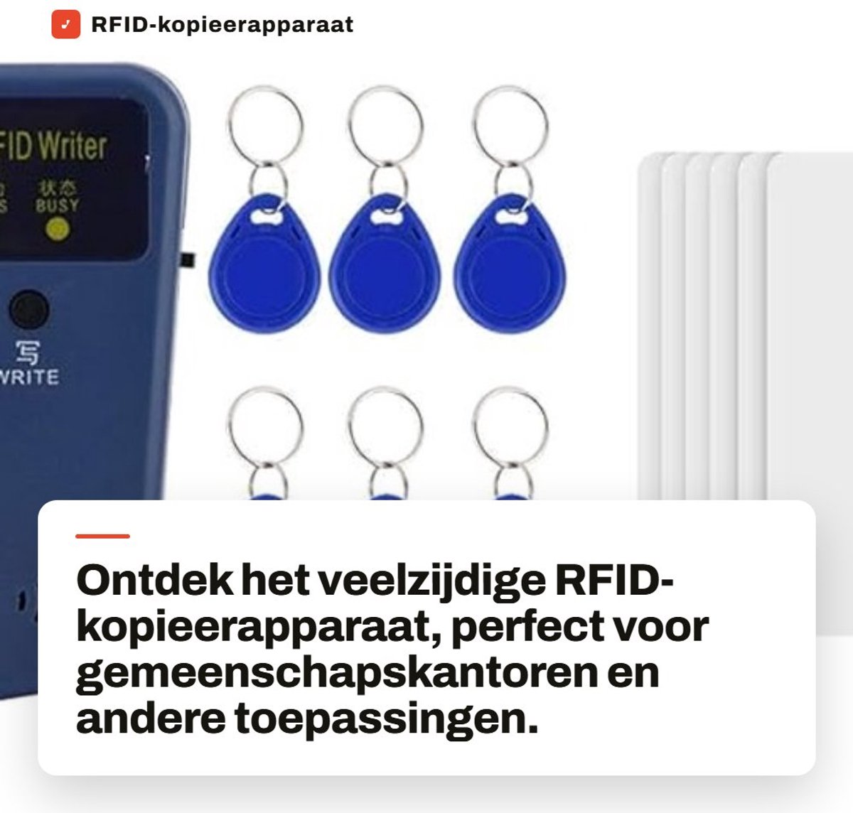 Dailygoods- RFID-duplicator Draagbaar - Leesbare schrijversduplicator - 6 Beschrijfbare etiketten - 6 Kaarten - Gemeenschapskantoor - Compact ontwerp - RFID-kopieerapparaat