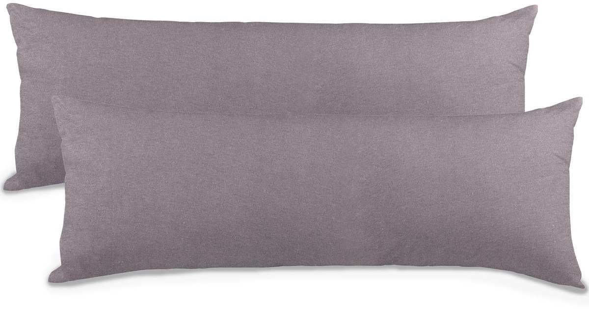 aqua-textil Classic Line kussensloop voor zijslapers, 40 x 200 cm, donkergrijs katoenen kussensloop, ritssluiting