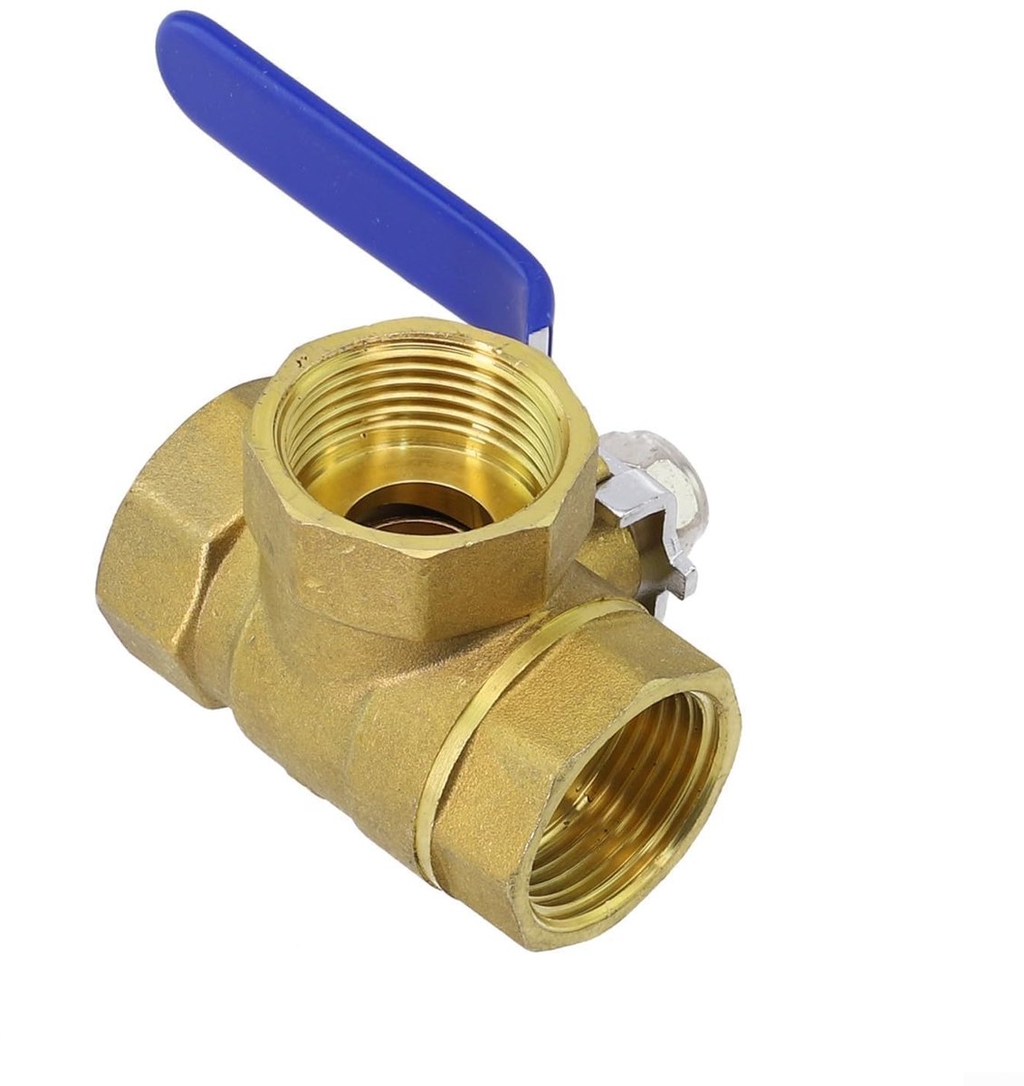 Messing T-poort L-poort kogelkraan voor water olie gas, 1/4 inch, 3/8 inch, 1/2 inch, 3/4 inch, 1 inch messing kogelkraan (DN25 T-type)