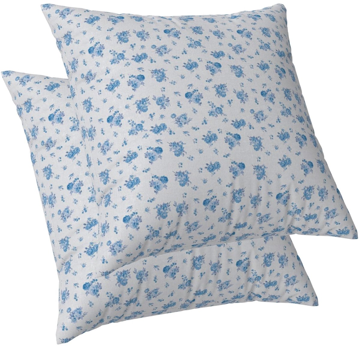 Kussenhoes met bloemenpatroon, verpakking van 2 stuks, rustiek, kleine bloemen, linnen kussenhoezen voor buiten, tuin, boerderij, decoratie, vierkante