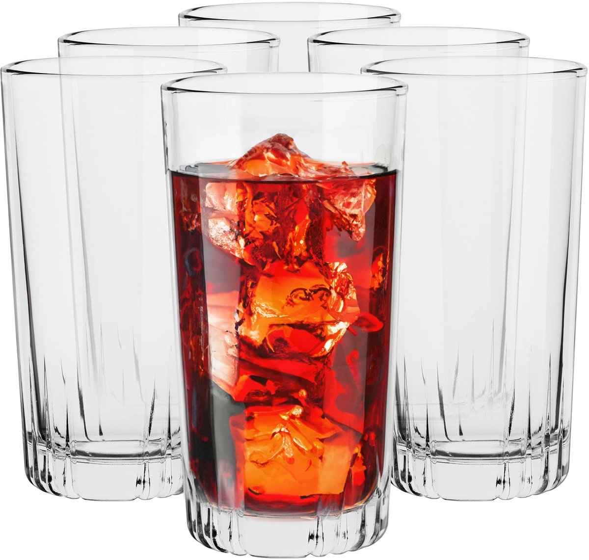 Tumbler Waterglazen Glas Sapglazen Drinkglazen Long Drink Highball Cocktailglas, Vaatwasmachinebestendig, Verzameling Gina, 340 ML, Set van 6