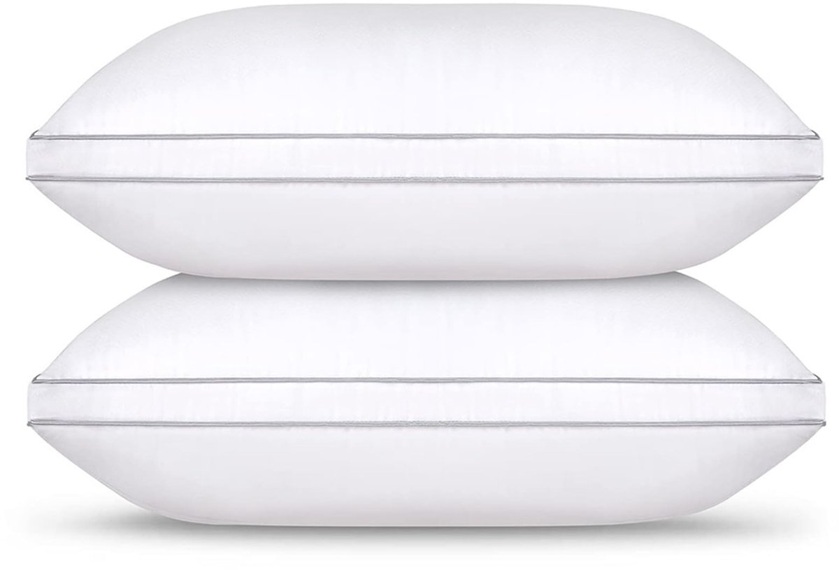 Bedkussens in standaardformaat - hotelcollectie bedkussen om te slapen, comfortabele donskussens met ergonomische ondersteuning voor rug- en zijslapers, paar slaapkamerkussens