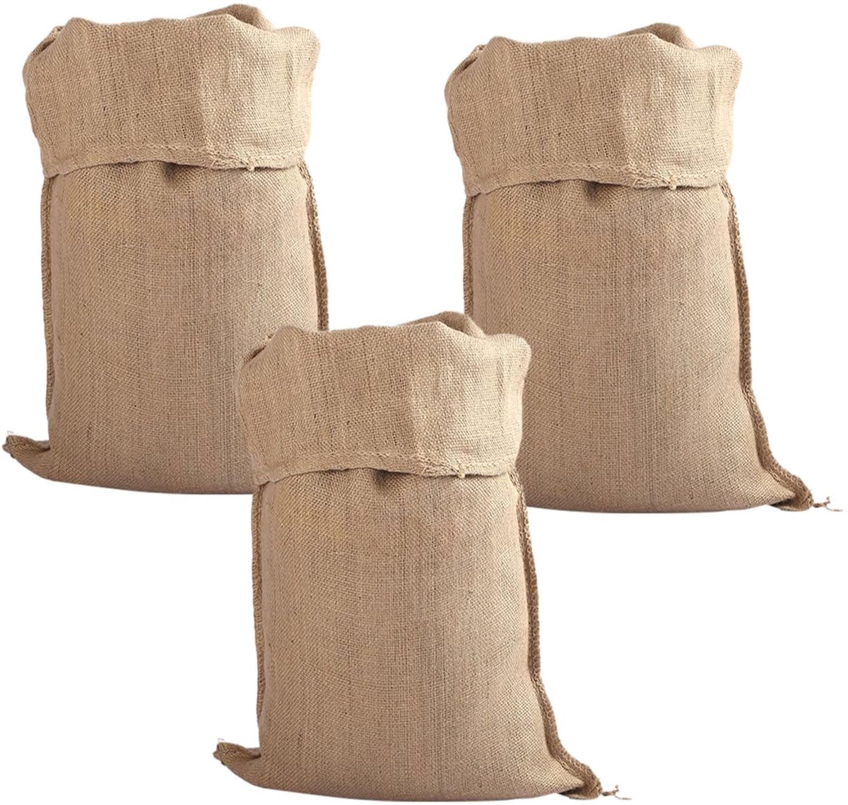 3 Stuks Jute Zakken Groot 50 x 74 cm, Bedrukt Motief Voor Planten, Springen, Zandzak, Beschermt Gewassen
