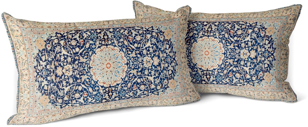 sierkussenslopen, set van 2, latte, antiek en vintage design, dubbelzijdig patroon, zachte kussenslopen voor tuin, bank, bed, decoratieve kussenslopen van 30 x 50 cm