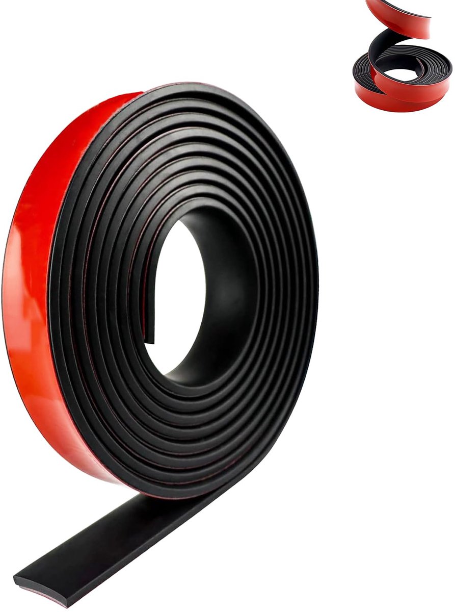 Rubberen strips, zelfklevend, 25mmx3mmx3m rubberen strip, massief rubberen profielen, zelfklevend rubberen profiel, afdichtingstape, rubberens matten, voor doe-het-zelf afdichtingen