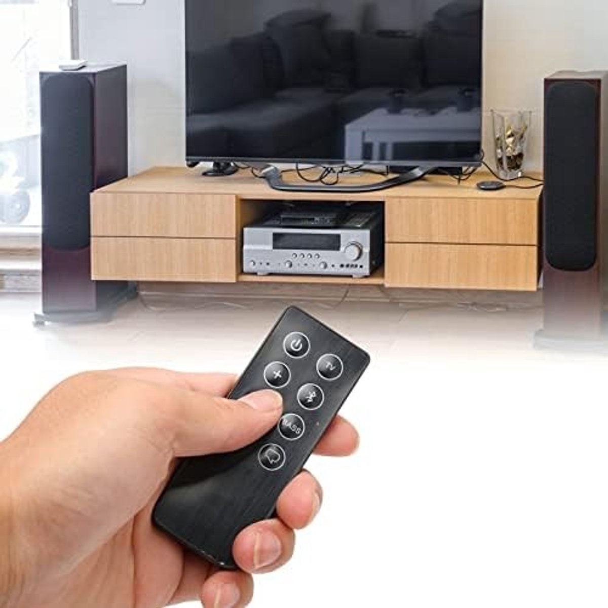Vervangende afstandsbediening voor 5, 10 en 15 inch soundbars, geschikt voor diverse geluidsystemen en TV's