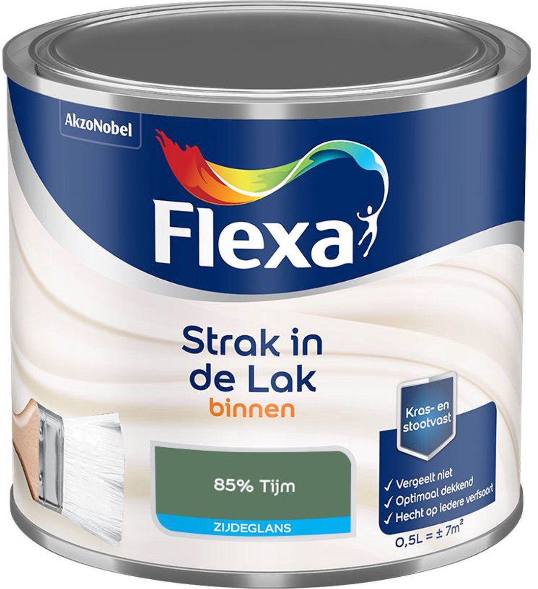 Flexa - Strak In De Lak Binnenlak Zijdeglans - 85% Tijm - Mengverf - 500 Ml