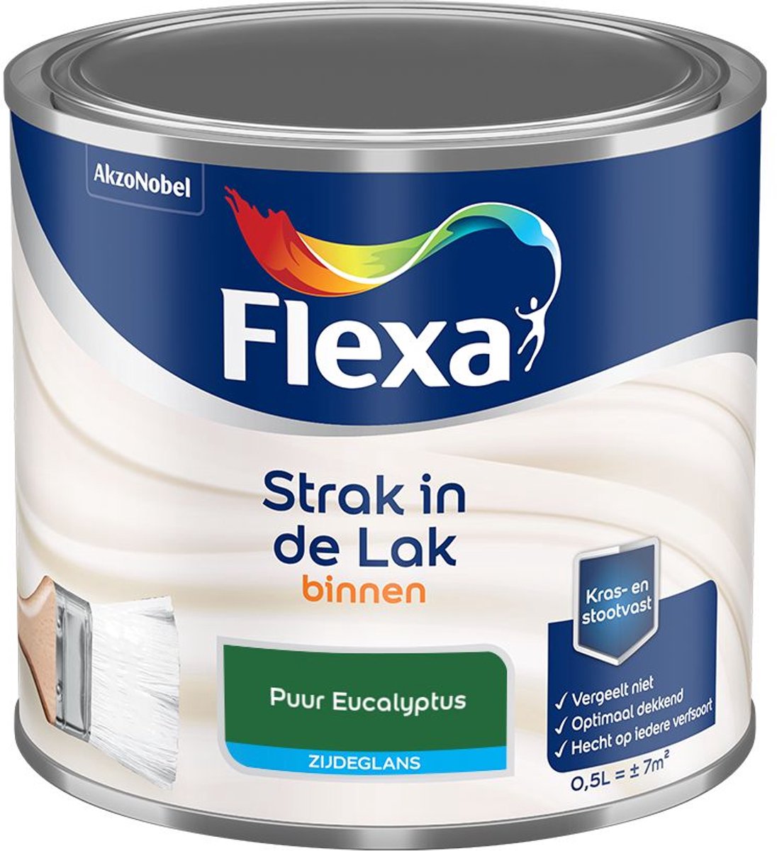 Flexa - Strak In De Lak Binnenlak Zijdeglans - Puur Eucalyptus - Mengverf - 500 Ml