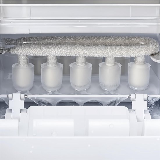 IJsblokjesmachine - 12kg per Dag - 2 Formaten IJsblokjes - IJs Binnen 13 Minuten - Compact voor op Aanrecht (Zilver) — afbeelding 2