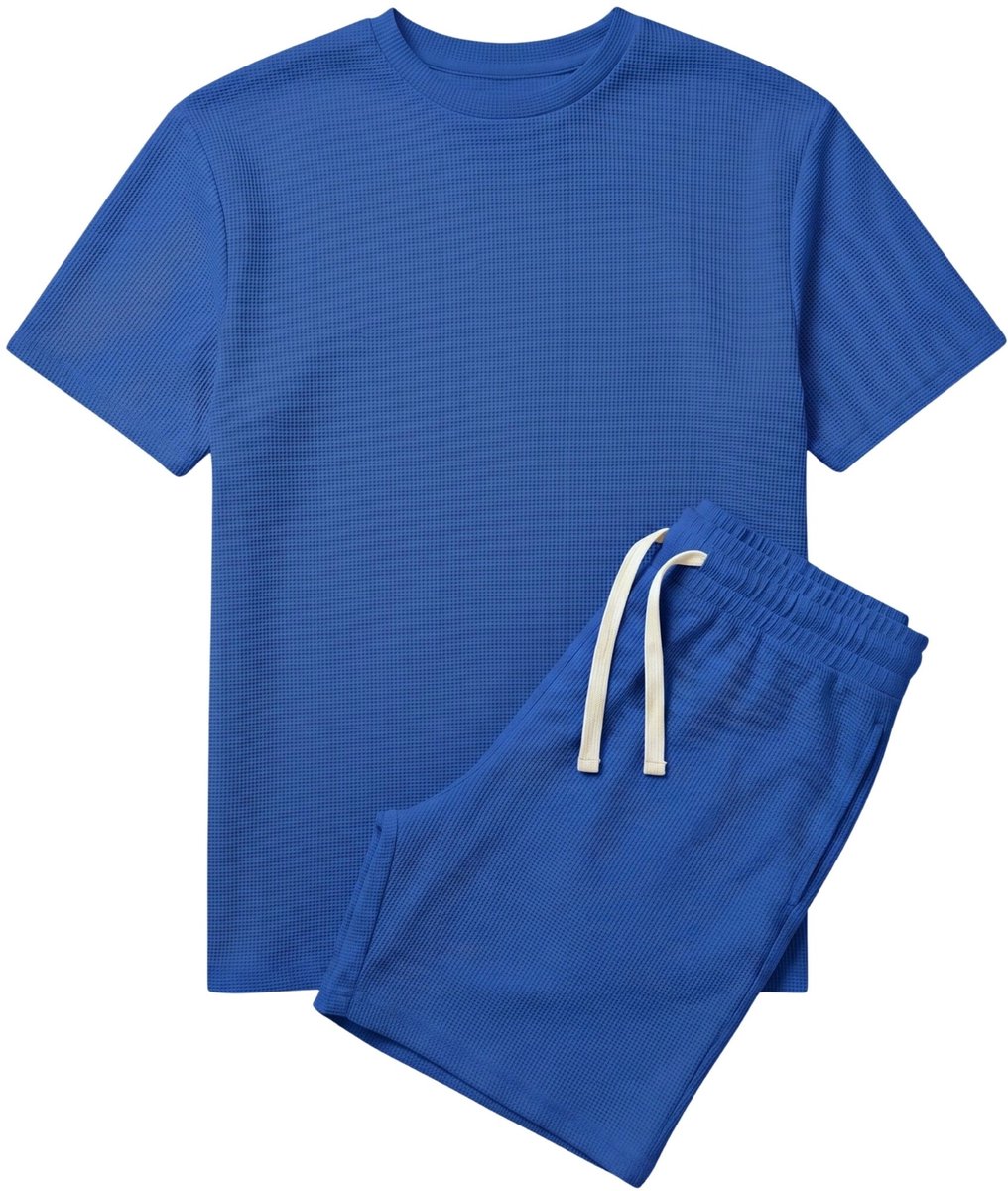 Zomerset Heren - Oversized T shirt en Shorts Heren - Twinset - GB-918 - Blauw - Maat S