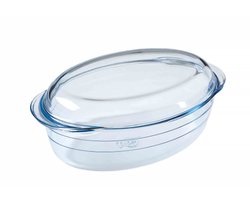 Ôcuisine Ovale Kookpan met Deksel in Borosilicaatglas 4l - 33x20cm