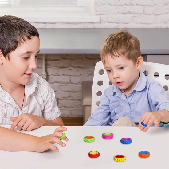 12 stuks stille fidget-speelgoedset, sensorisch autisme voor speelgoed, sensorische fidget-ring siliconen, ADHD-hulpmiddel voor kinderen en volwassenen bij autisme, anti-stress speelgoed ter — afbeelding 2