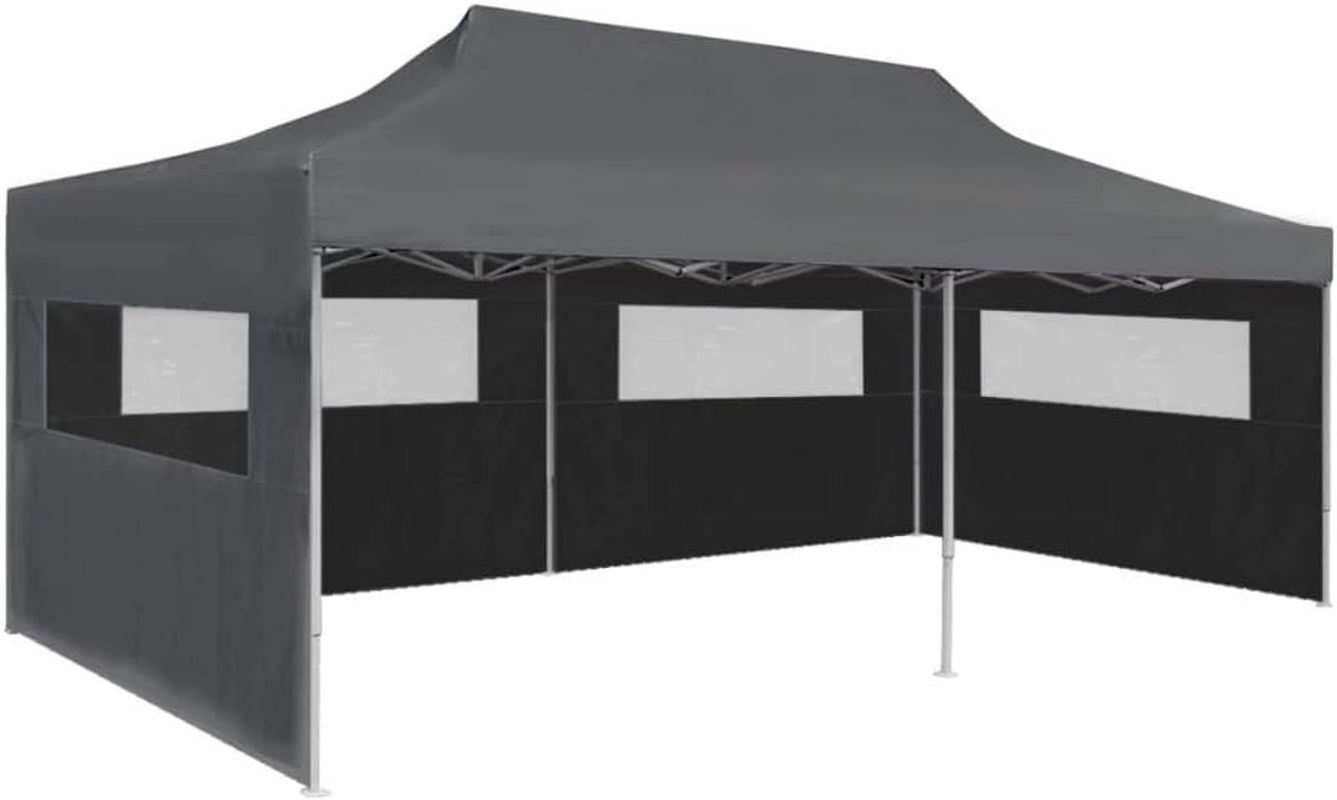 Pop-Up Partytent - Feesttent Paviljoen - Buitenfeesten Organiseren - Waterdicht UV-bestendig - 3 x 6 meter - Antraciet