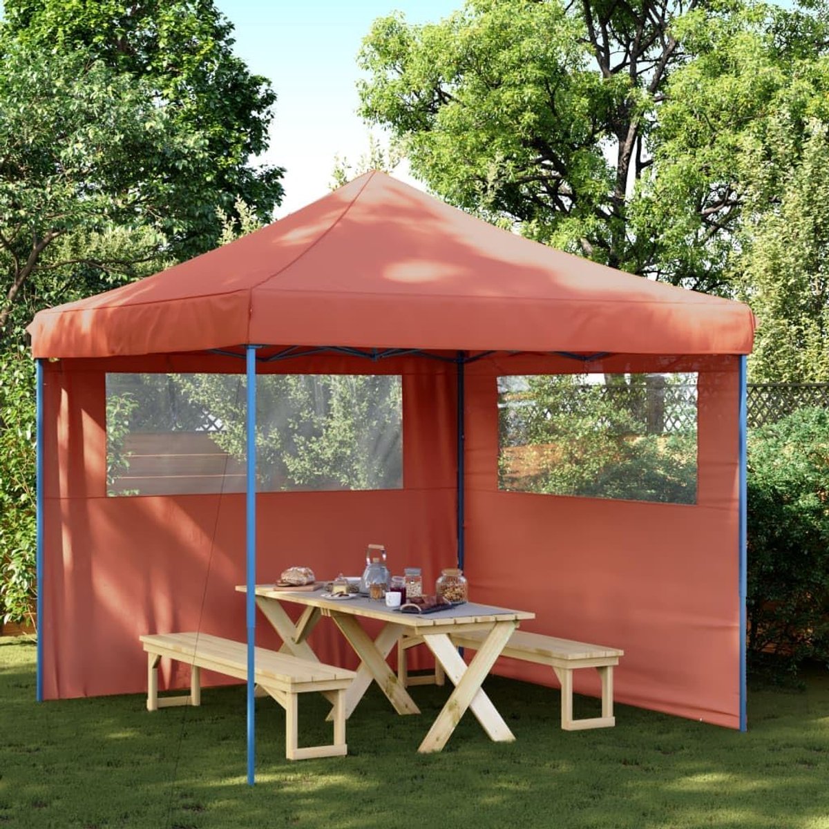 Opvouwbare Partytent - Pop-up Tent - Feestelijke Gelegenheden - Met 2 Zijwanden - 315 x 292 cm - Terracotta Rood