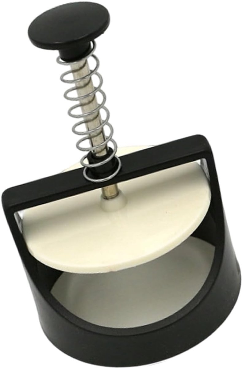 Burger Patty Pers - Gehakt Taart Maker - Vlees Pressen - Ergonomische Handgreep - 16cm Hoog - Zilverkleurig