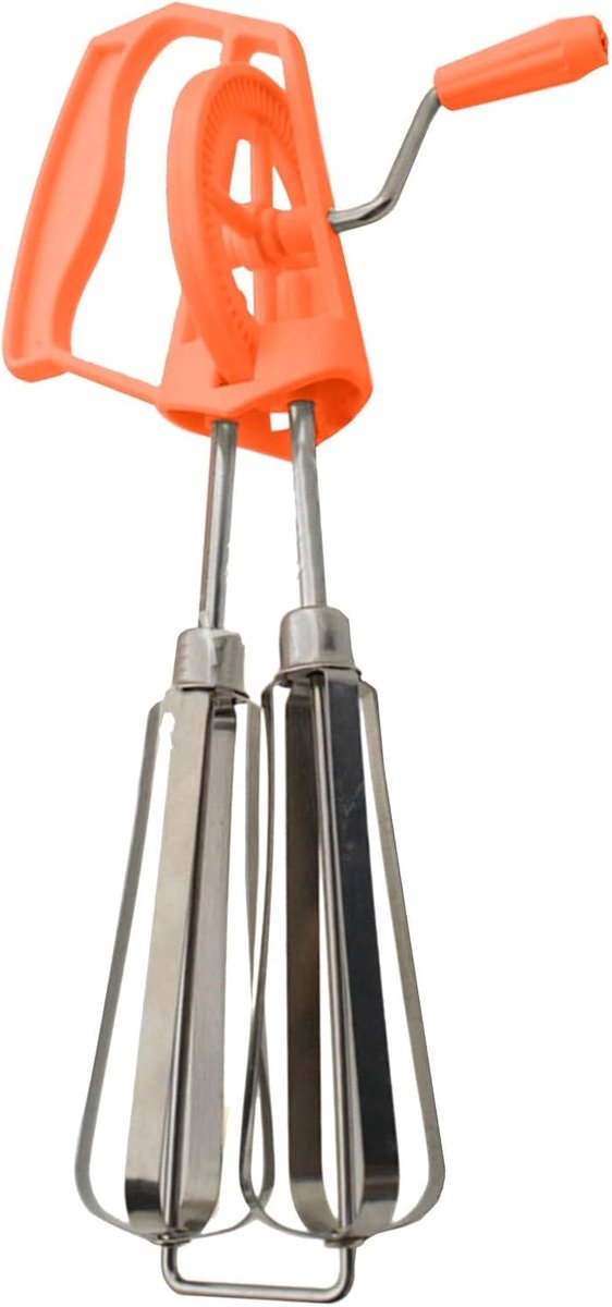 Handmixer Eierklopper Bakken en Klaren Dubbele roestvrijstalen koppen 10.9 x 13.8 cm Oranje