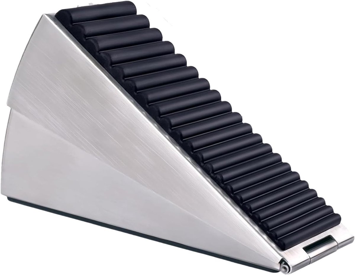 Robuuste Deurstop - Deurwig - Deuren Op Hun Plek - Verstelbare Hoogte - 13.5 cm Lengte - Zilverkleurig