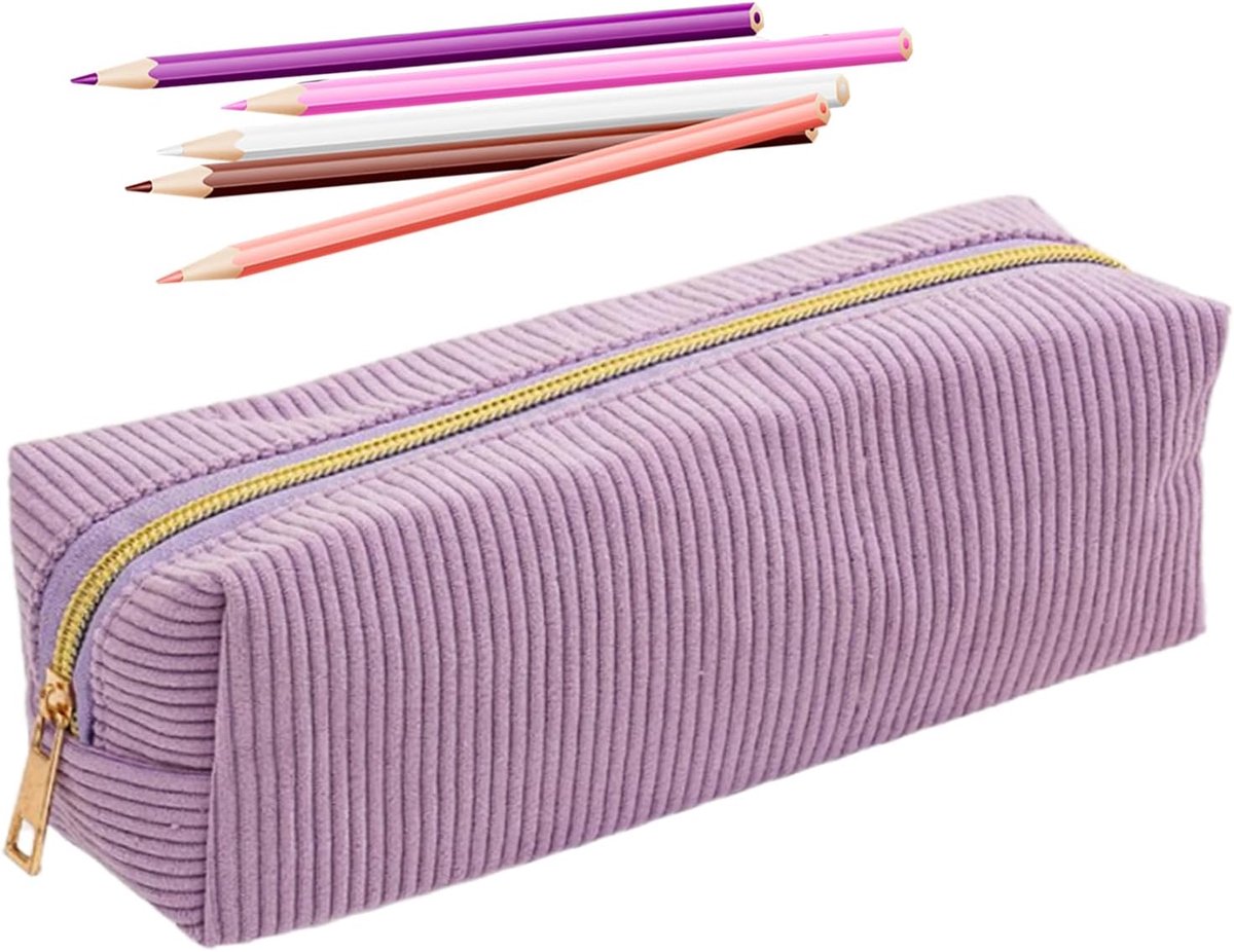 Etui - Pennendoos - School en Kantoor - Zachte Handgreep - 20x7x7 cm - Paars