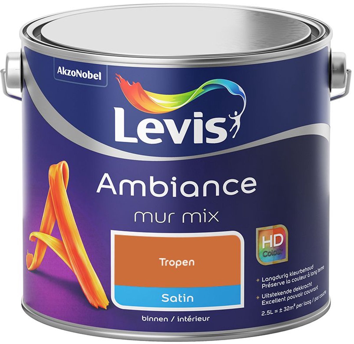 Levis - Ambiance Mur Satin Mix - Tropen - Mengverf - 2,5 L