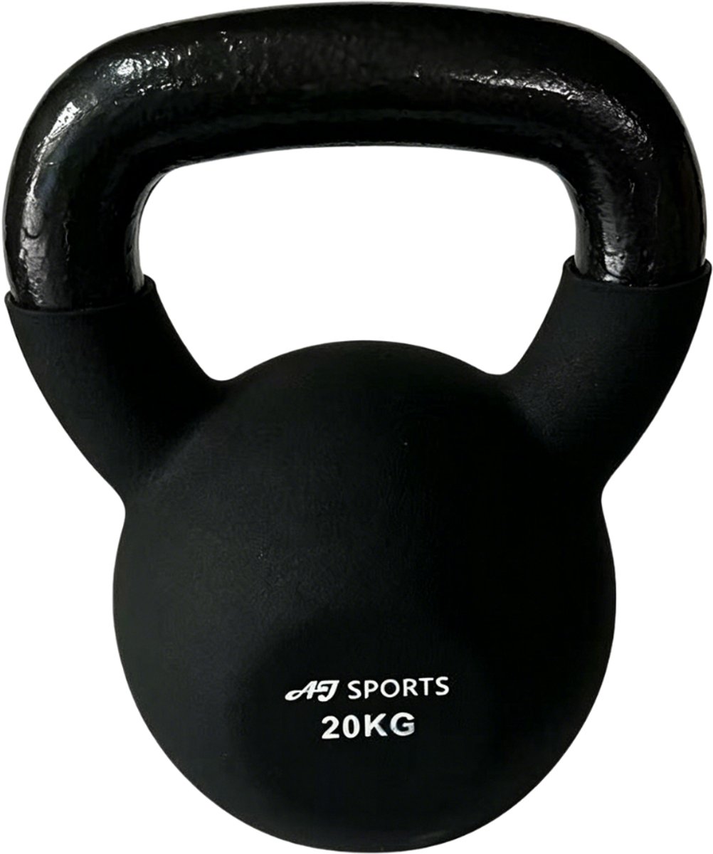 AJ-Sports Kettlebell 20 kg – Vinyl Gecoat Fitness Gewicht – Krachttraining, CrossFit & Full Body Workout – Met Brede Handgreep
