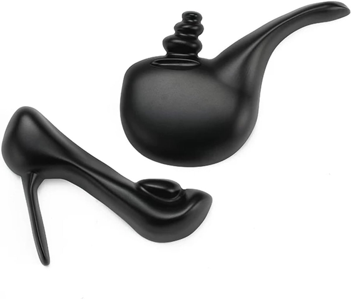 Metalen Toiletborden - Deurborden Dames Heren - Bedrijfsruimte Aanduiding - Zelfklevende Bevestiging - 15.4x16.4cm - Zwart