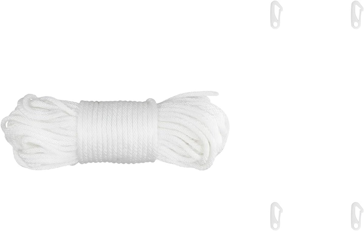 Vlaggenmast Touw - Nylon Gevlochten Koord - Vlaggen Hijsen - Weerbestendig Nylon - 30 Meter - Wit