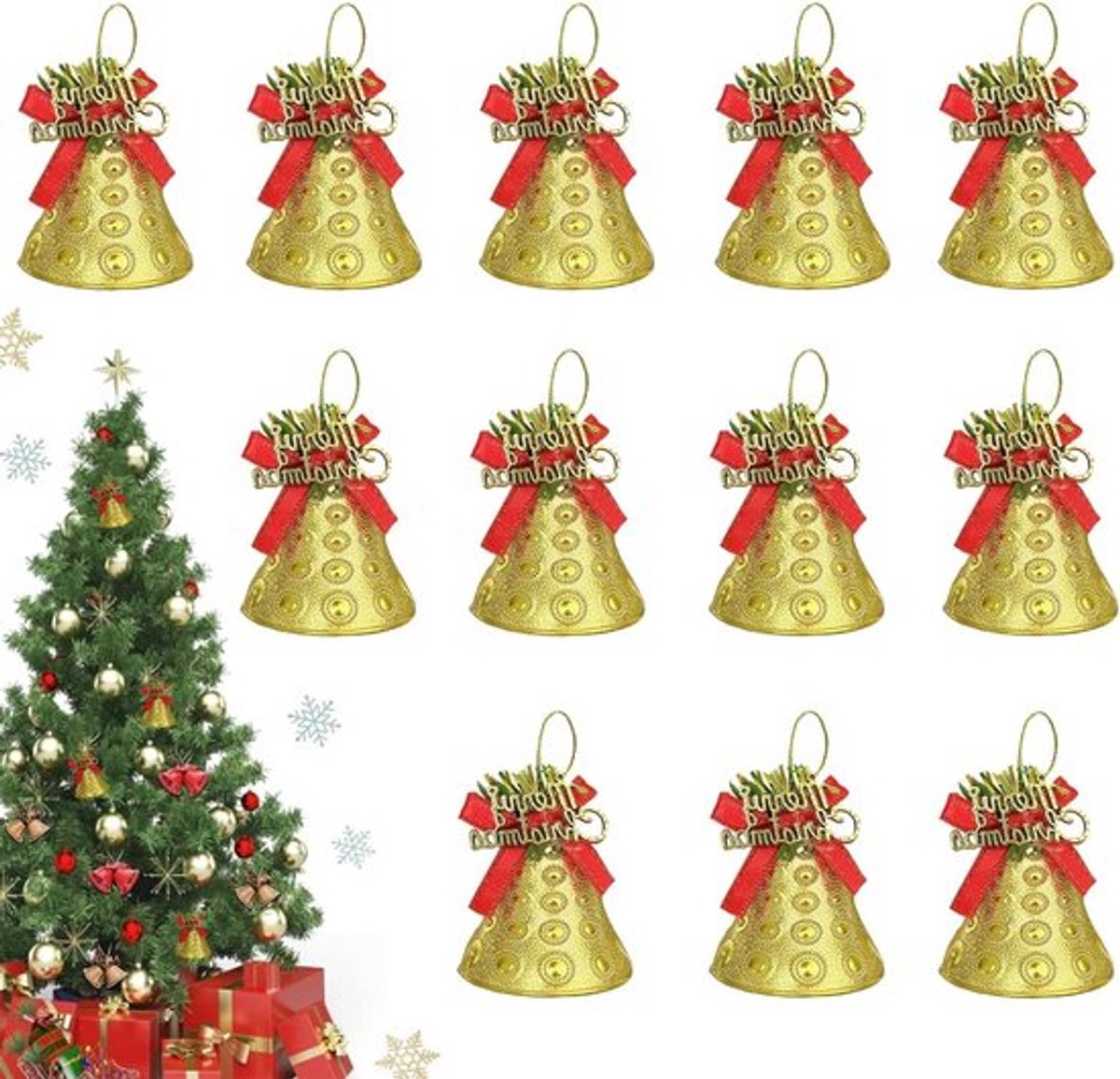 Vintage kerstboom decoraties set van 12 stukken Allecto Plus