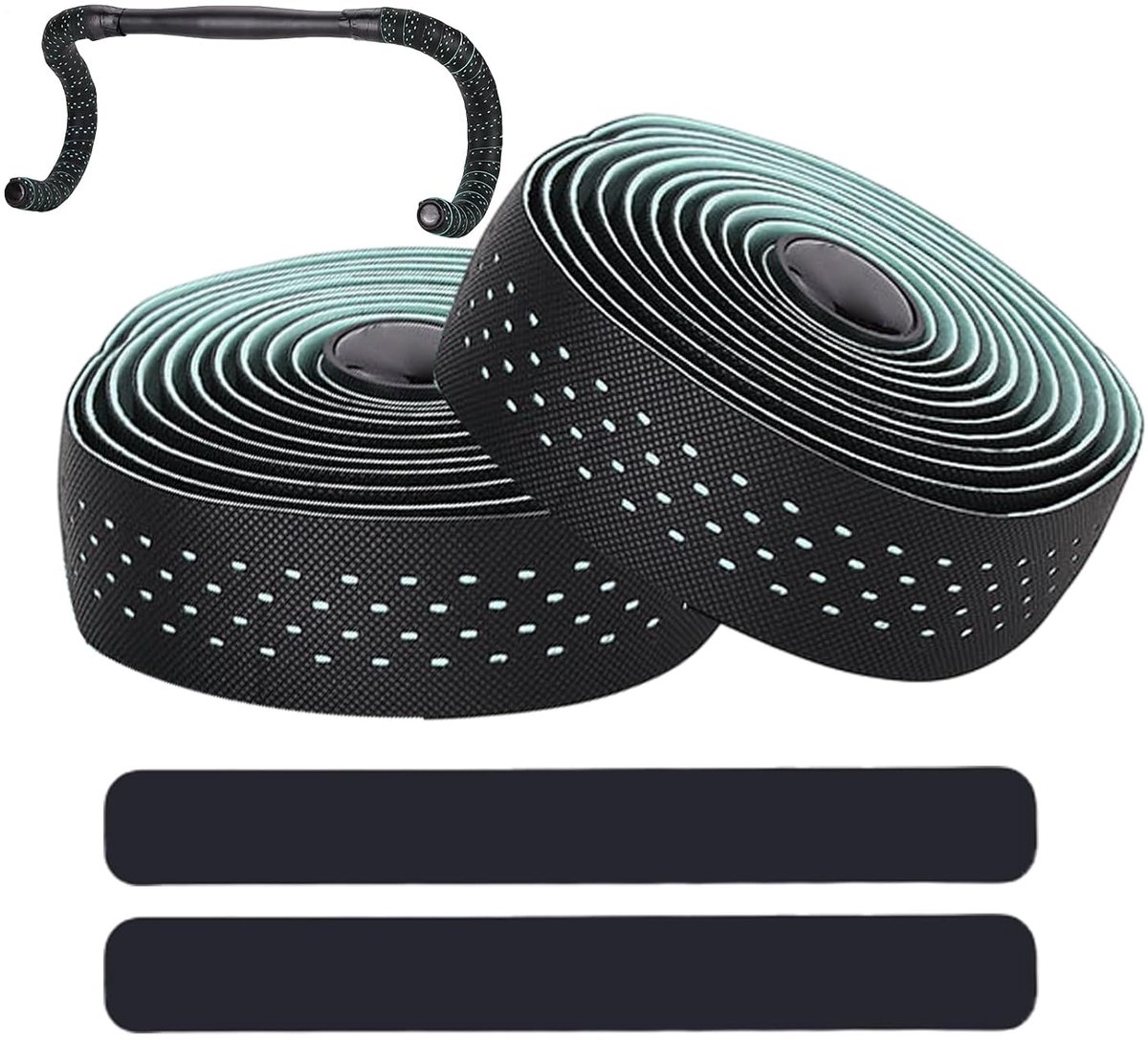 Fietsslinger Antislip - Stuurband Grip - Comfortabel Fietsen - Trillingsdempend Materiaal - 21.5 cm Lengte - Cyaan Blauw
