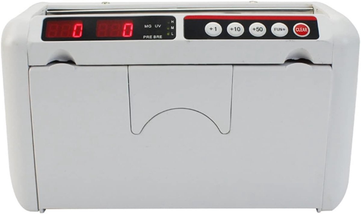 Geldtelmachine - Geld teller - Snel tellen - Oplaadbare batterij - 22x8.5x12.5 cm - Grijs
