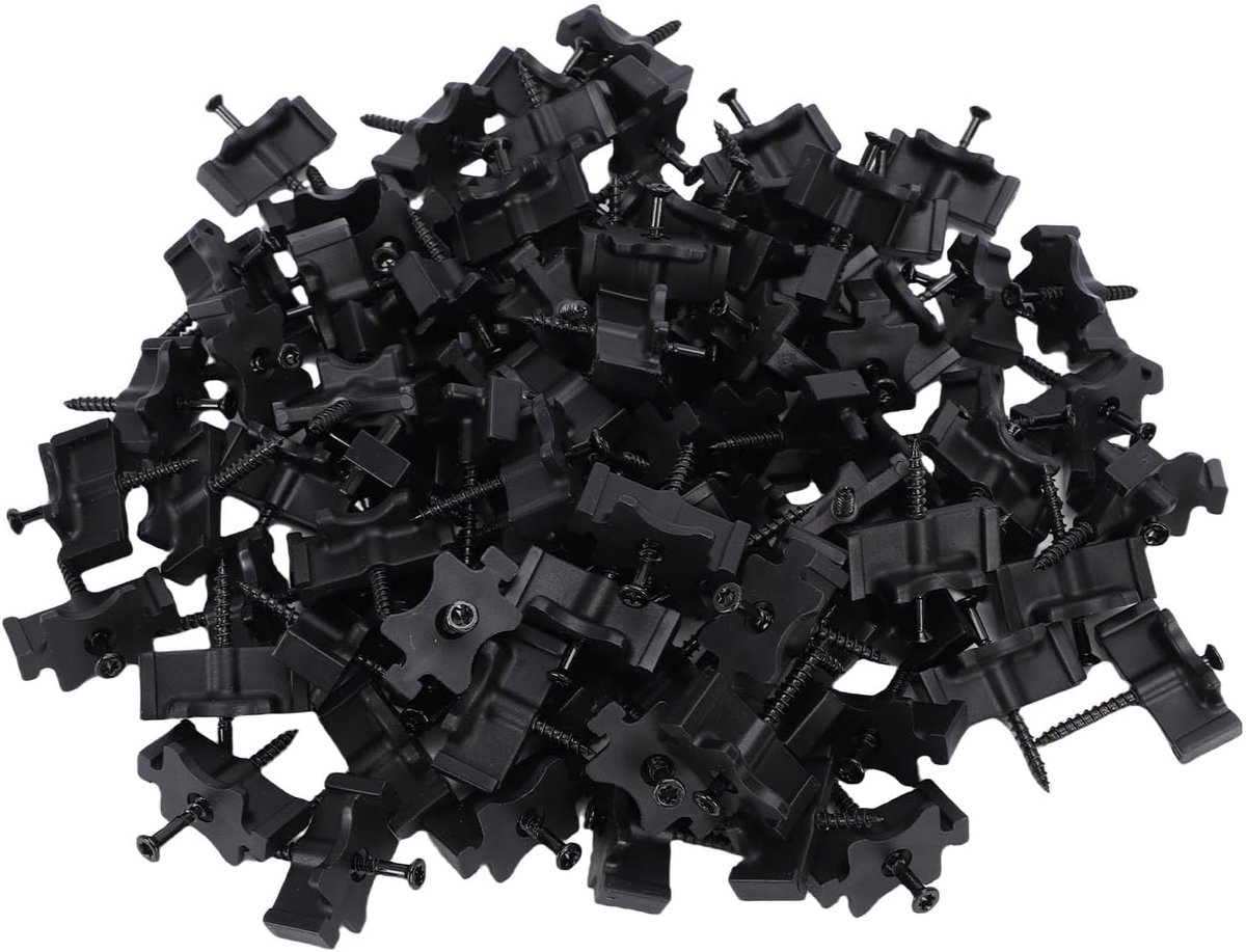 Composiet Terrasbevestiging - Verborgen Clips - Terras Monteren - Zonder Zichtbare Schroeven - 100 Stuks - Zwart