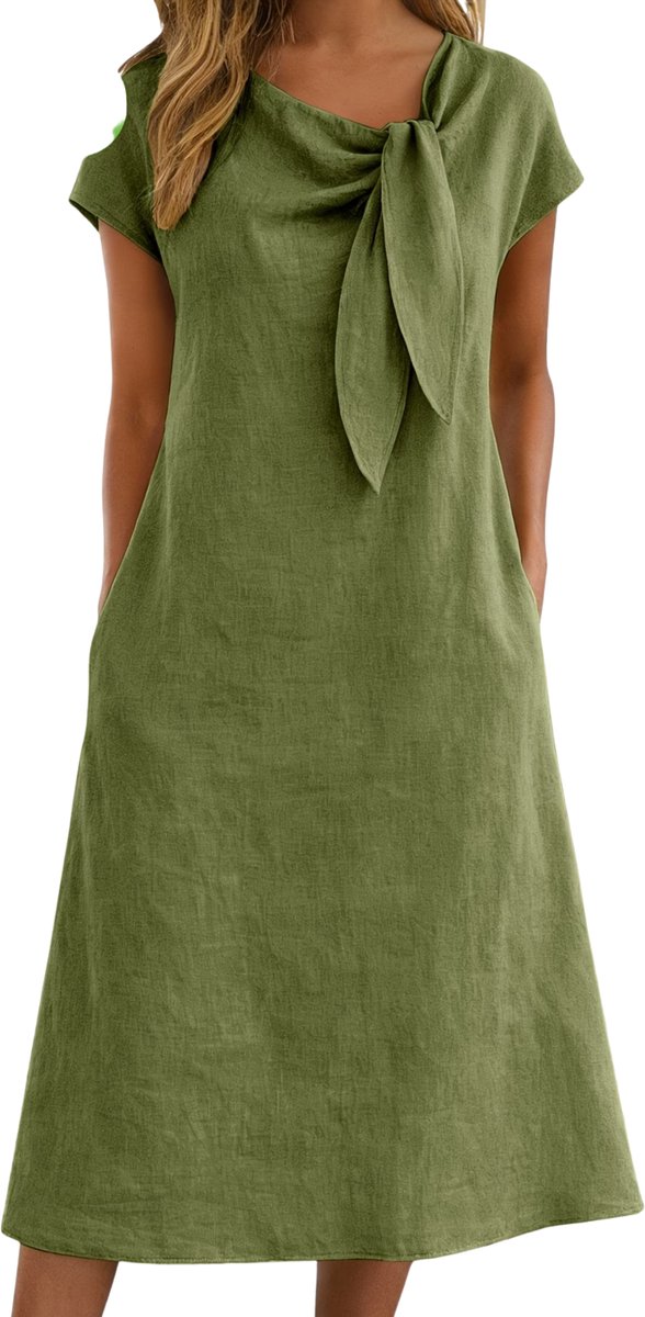 Currero Zomerjurk Dames Zomerjurken Volwassenen Vrouwen Midi Jurk Ibiza Stijl Sundress Dress XL Groen