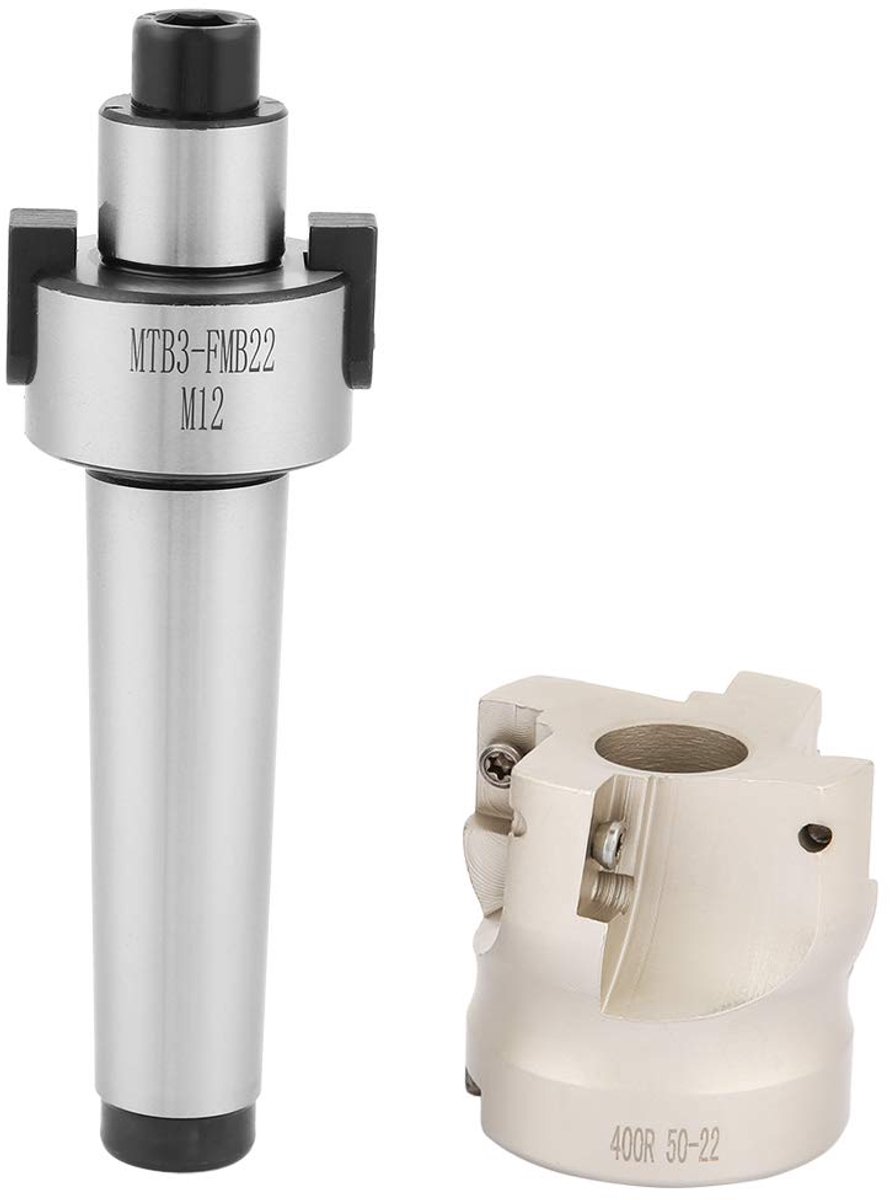 CNC Freesmachine Set - Wisselplaathouder Frees - Zwaar Frezen - Gehard Inzetstuk - 18 x 10 x 7 cm - Zilverkleurig
