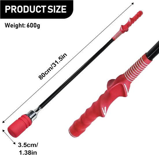 Golfswing Trainer - Golf Oefenhulp - Swing Verbeteren - Auditieve Feedback - 80cm - Rood — afbeelding 5
