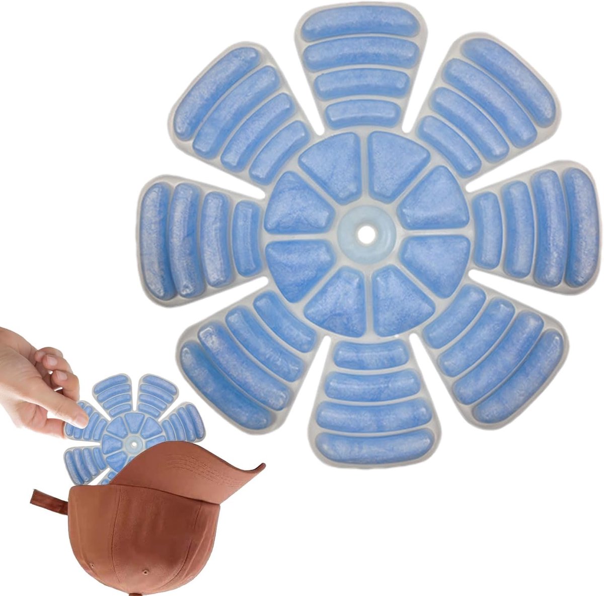 Hoofd Ijs Pack - Koel Hoed Inzetstuk - Buitenactiviteiten Koeling - Lekvrij Ontwerp - 25.2 x 25.2 cm - Blauw