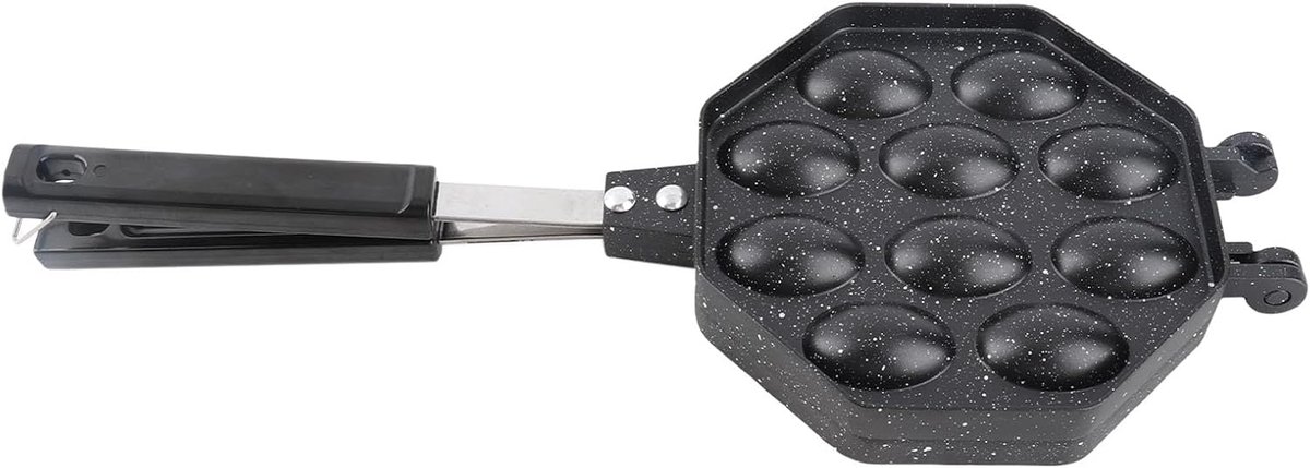 Eierwafelpan - Wafelijzer - Thuisgebruik - Anti-aanbaklaag - 39 cm - Zwart