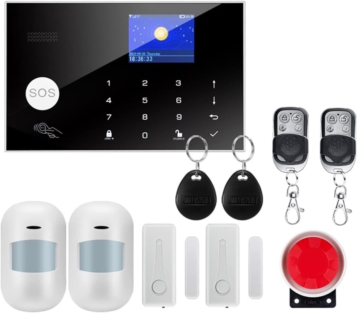 Intelligent Alarmsysteem - WIFI Beveiliging - Huis Beveiligen - Doe-het-zelf Installatie - App Controle - Wit
